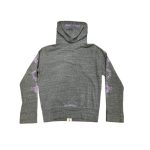 RARE Chrome Hearts Floral Cross Pink Logo Zip Up Grey Hoodie