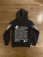 Chrome Hearts RARE Zip Up Hoodie Floral Cross Foti Black