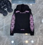 Chrome Heart Sanskrati Color Purplr Shade Black Hoodie