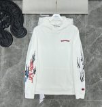 Graffiti Racing Flag Fire Arm Flower Arm Chrome Heart Hoodie White