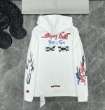 Graffiti Racing Flag Fire Arm Flower Arm Chrome Heart Hoodie White 2