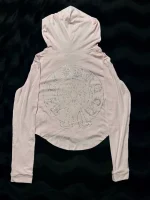 Brand New Pink Chrome Heart Women's Hoodie Back